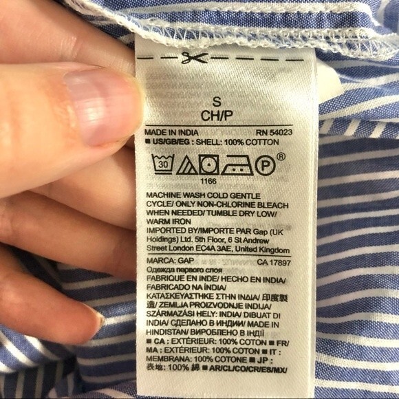 GAP Striped Lace-Up Popover Shirt NWT Size Small - Picture 12 of 13